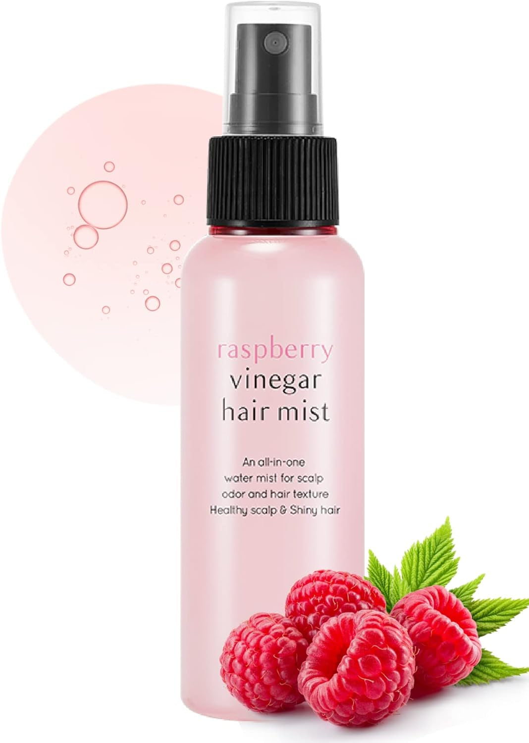 RASPBERRY VINEGAR HAIR MIST (3.55 Fl Oz) Scalp Hair Care Mist, Frizz-Free, Refreshing Floral Scent All Day, Non-Sticky