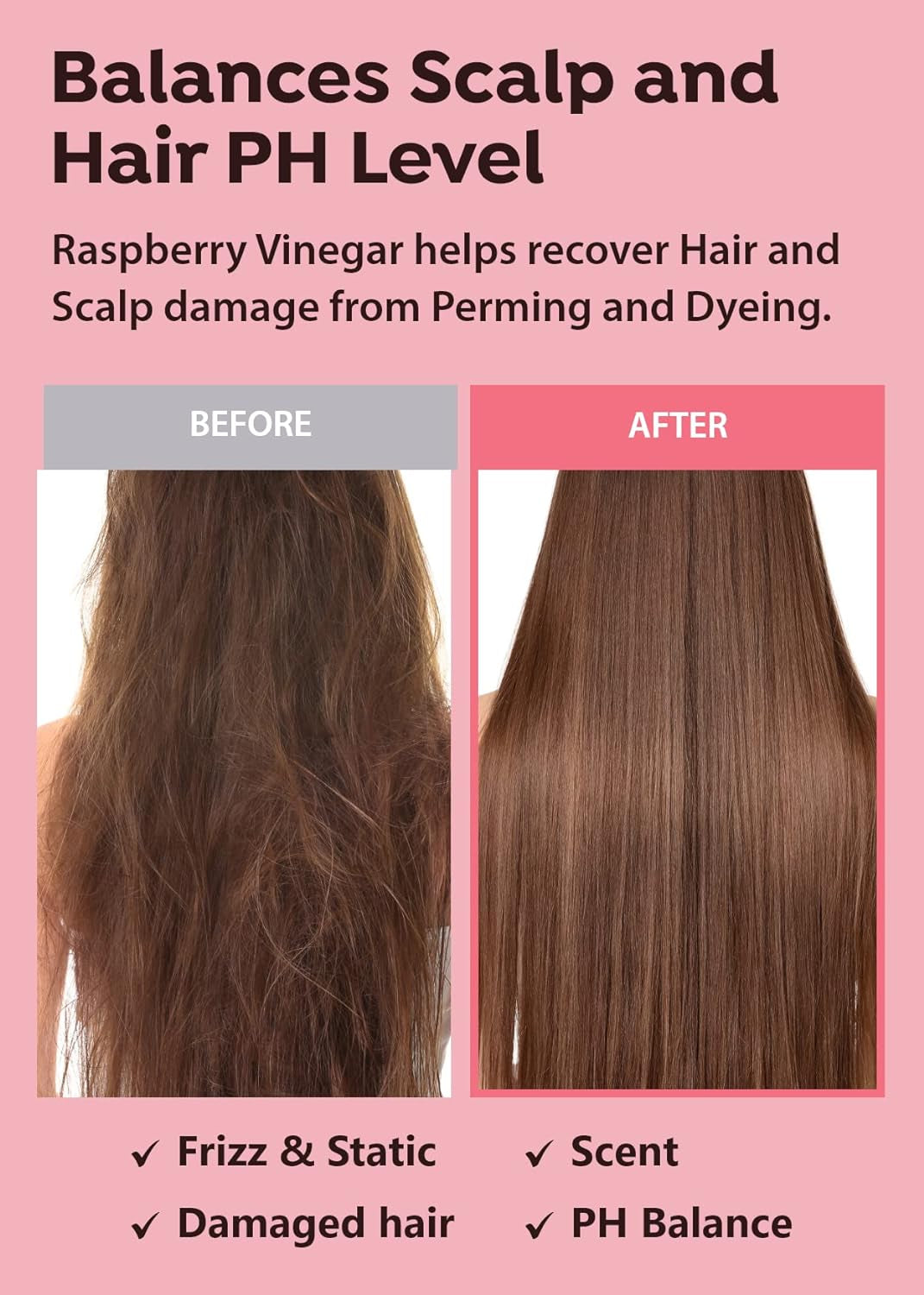 RASPBERRY VINEGAR HAIR MIST (3.55 Fl Oz) Scalp Hair Care Mist, Frizz-Free, Refreshing Floral Scent All Day, Non-Sticky