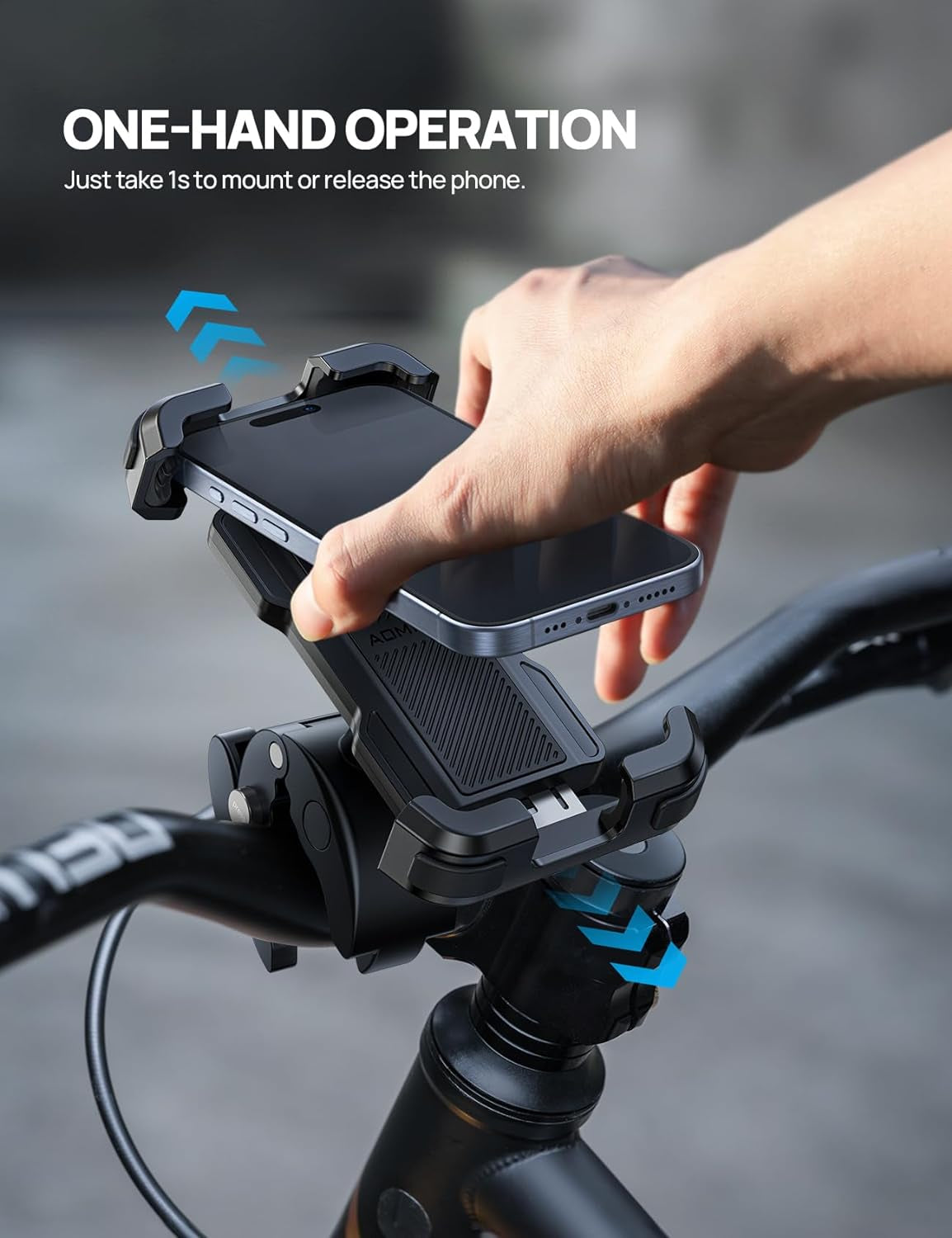 Bike Motorcycle Phone Holder Mount - [2024 Quick Release] Bike Phone Holder Handlebar Clamp, Bicycle Scooter Phone Clip for Iphone 15 14 13 12 11 Pro Max plus Mini, 4.7-6.8" Smartphone