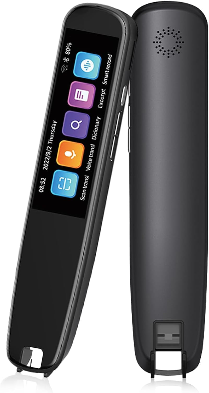 Scan Reader Pen, OCR Digital Pen Reader, Text to Speech Reading Pen, Smart Recoring Pen for Students, Dyslexia, Voice Wireless Language Translator for Travelers & Businessmen (A)